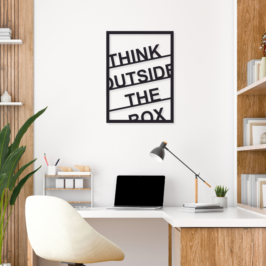 Think Outside The BoxIron Wall Hanging Décor