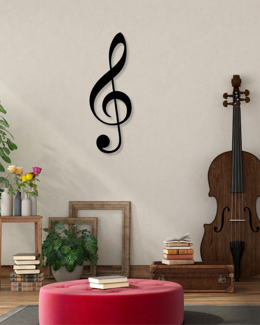 Treble Key Musical HarmonyIron Wall Hanging Décor
