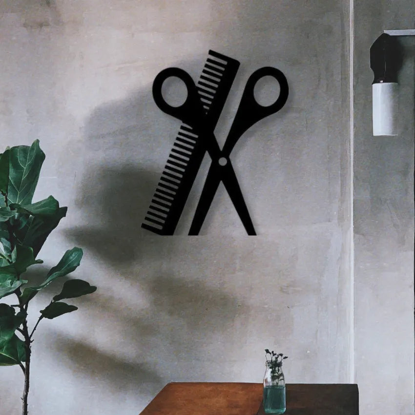 Haircut SalonIron Wall Hanging Décor