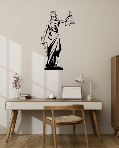 Lady Justice Court Of Law DesignIron Wall Hanging Décor