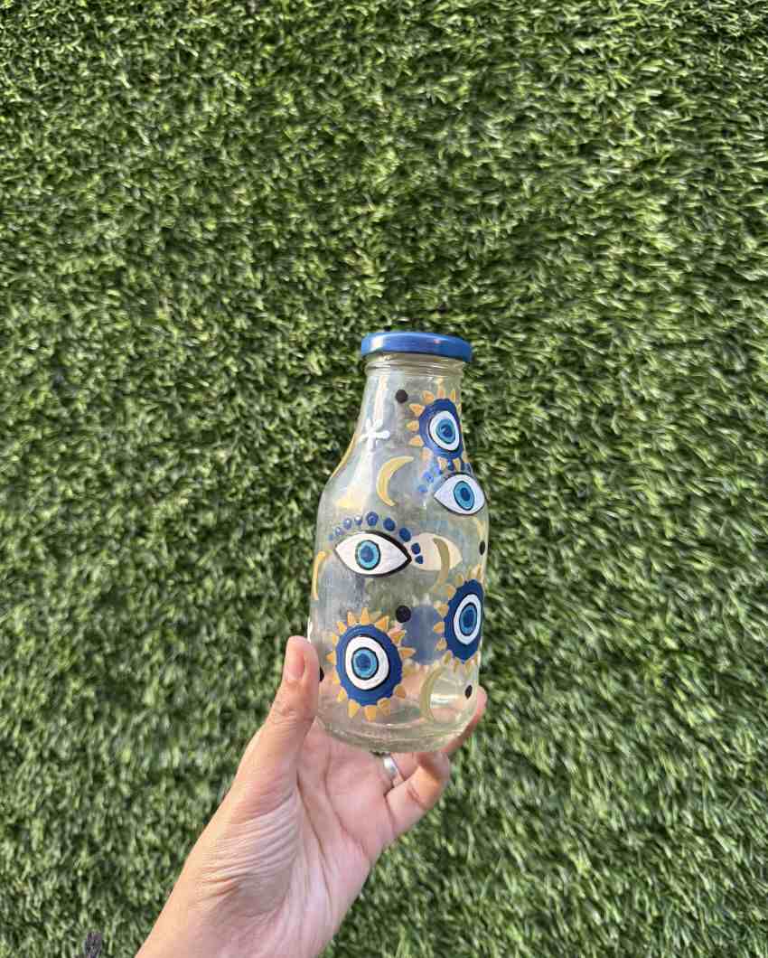 Evil Eye Decorative Glass Bottle | 7 inches