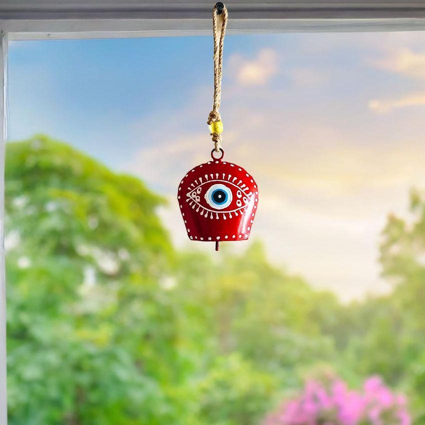 Modern Evil Eye Iron Bell Wall Hanging | 3 x 9 inches