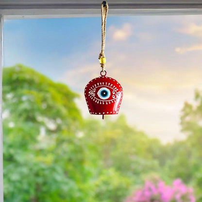 Modern Evil Eye Iron Bell Wall Hanging