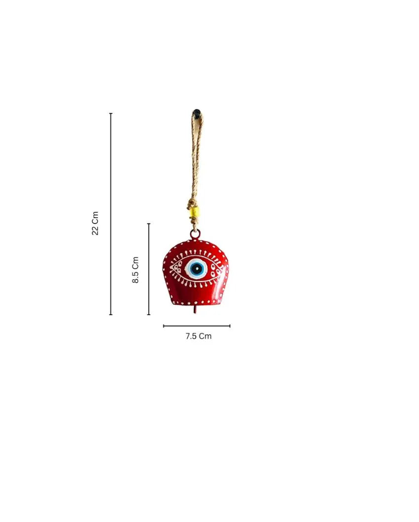 Modern Evil Eye Iron Bell Wall Hanging | 3 x 9 inches