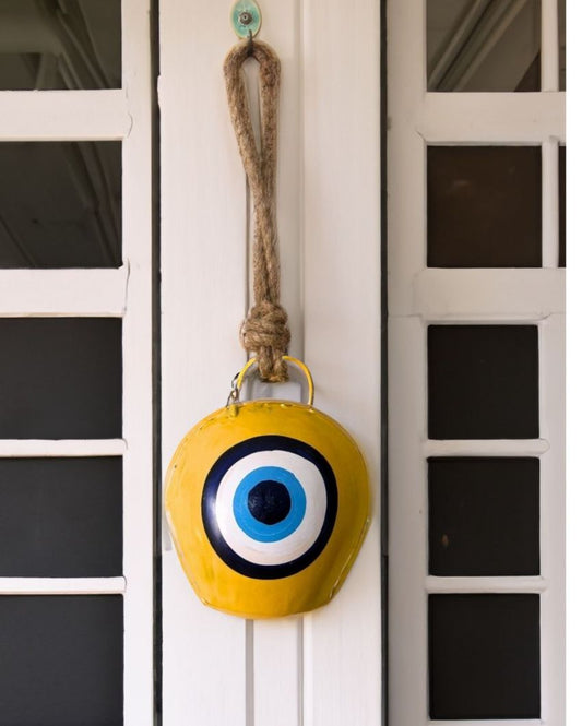 Yellow Evil Eye Bell Decor