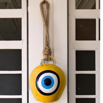 Yellow Evil Eye Bell Decor