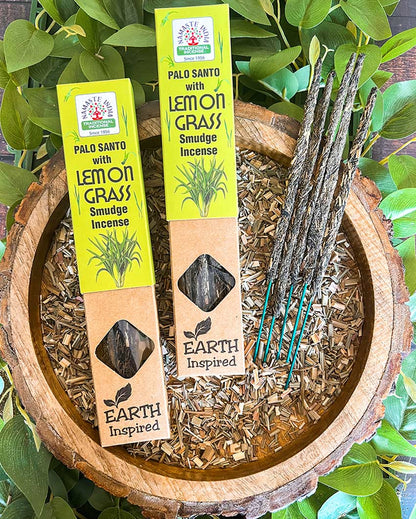 Lemongrass Smudge Incense Sticks Uplifting Citrus Scent for Energy | Set of 2 | 21 inches