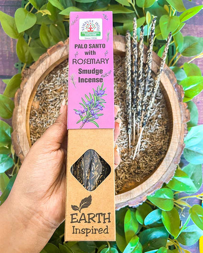 Rosemary Smudge Incense Sticks Herbal Aroma for Clarity | Set of 2 | 21 inches