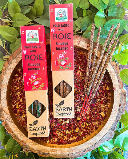 Rose Smudge Incense Sticks Calming Floral Aroma for Relaxation | Set of 2 | 21 inches