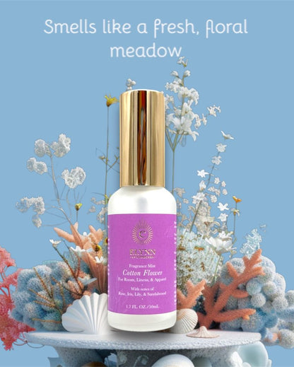 Cotton Flower Linen and Apparel Fragrance Mist For Room | 6 x 5 inches | 2 x 5 inches | 50ml