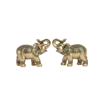 Luxurious Ornate Gold Elephant Decor | Set of 2 | 3 x 5 inches