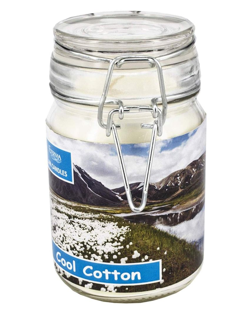 Cool Cotton Luxury Scented Aromatherapy Glass Jar Candle | 30 Hours Burn Time | 5.5 x 5 x 5.5 inches