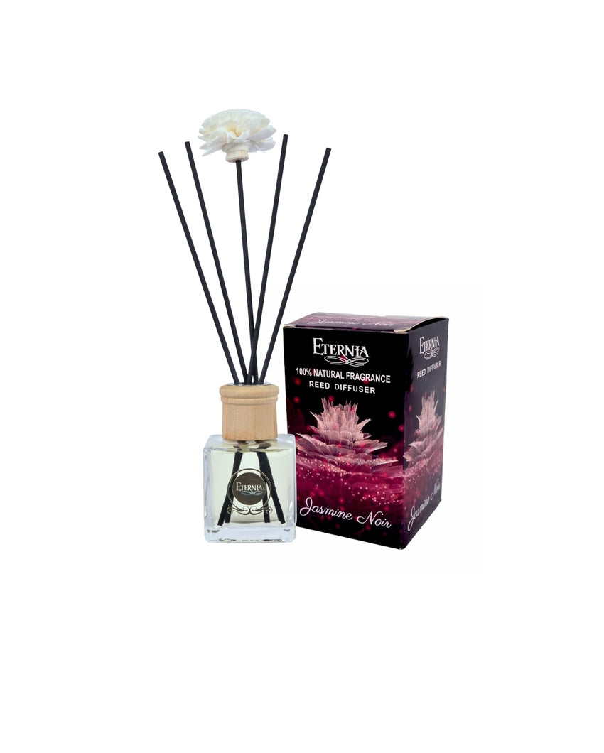 Elegant Aroma Jasmine Noir Reed Diffuser With Ten Sticks | 4 x 2 x 4 inches