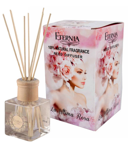 Elegant Aroma La Ultima Rosa Reed Diffuser With Ten Sticks | 4 x 2 x 4 inches