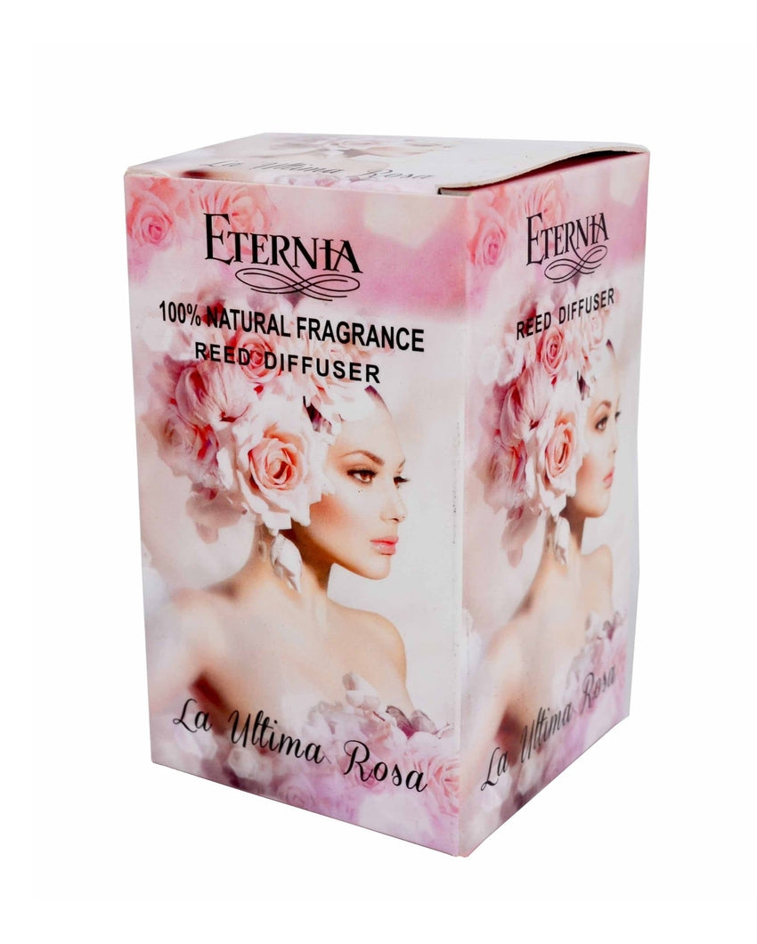 Elegant Aroma La Ultima Rosa Reed Diffuser With Ten Sticks | 4 x 2 x 4 inches