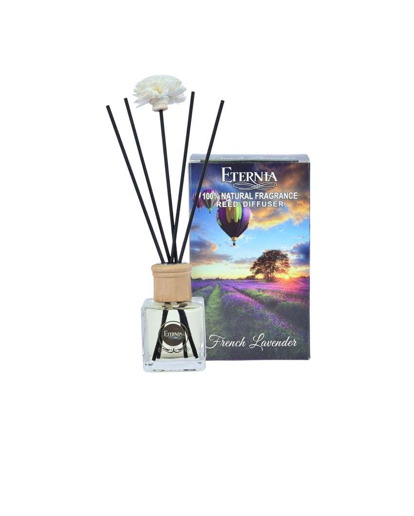 Elegant Aroma French Lavender Reed Diffuser With Ten Sticks | 4 x 2 x 4 inches