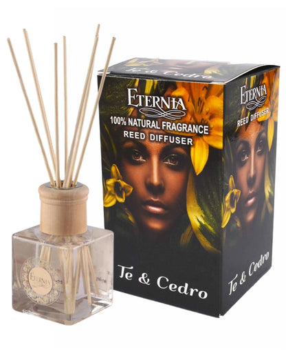 Elegant Aroma Te and Cedro Reed Diffuser With Ten Sticks | 4 x 2 x 4 inches