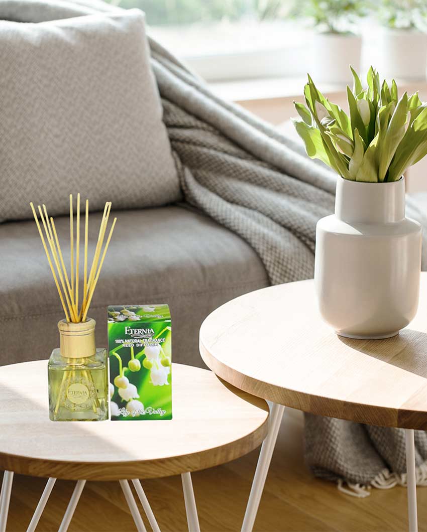 Elegant Aroma Lily of The Valley Reed Diffuser With Ten Sticks | 4 x 2 x 4 inches