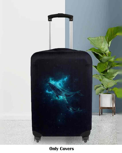 ONLY LUGGAGE COVER | Travel-Friendly Black Polyester Stretchable Protective Luggage Bag Cover