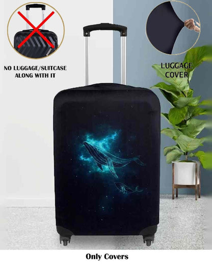 ONLY LUGGAGE COVER | Travel-Friendly Black Polyester Stretchable Protective Luggage Bag Cover