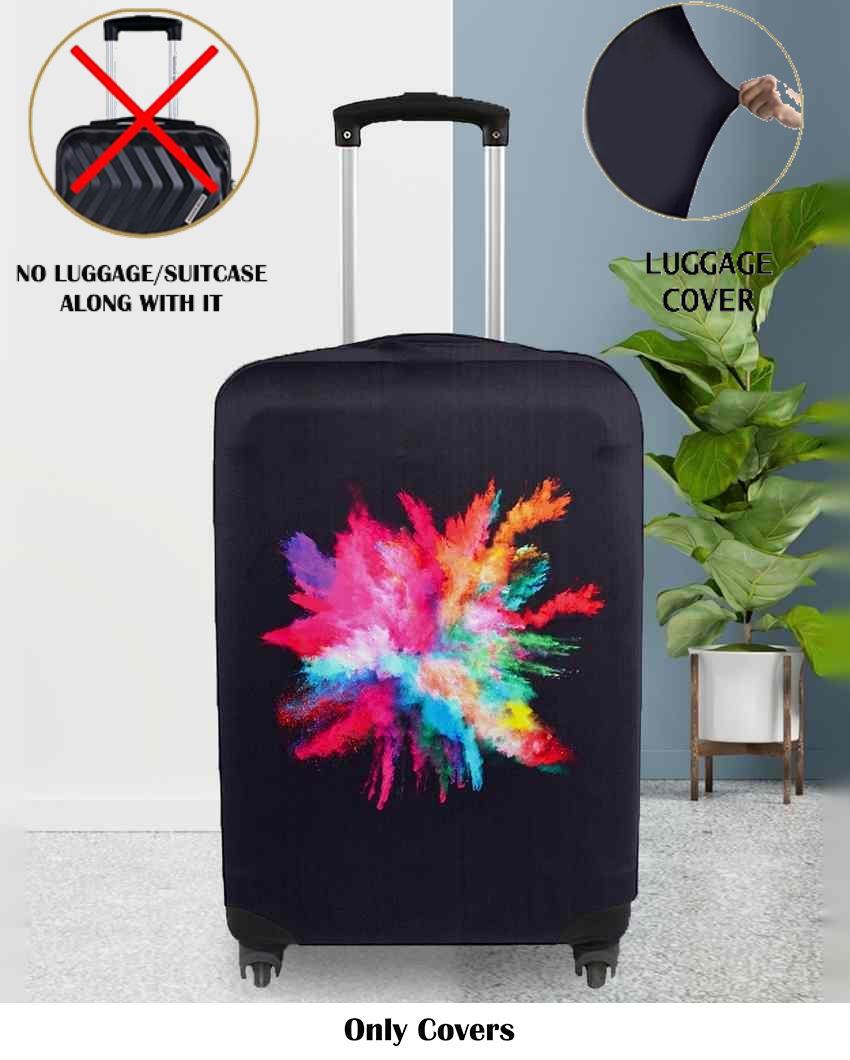 ONLY LUGGAGE COVER | Compact Black Polyester Stretchable Printed Protective Luggage Bag Cover