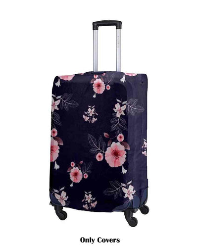 Violet Polyester Stretchable Printed Protective Luggage Bag Cover | ONLY LUGGAGE COVER