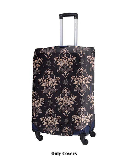 Premium Black Polyester Stretchable Printed Protective Luggage Bag Cover | ONLY LUGGAGE COVER