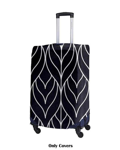 Stylish Black Polyester Stretchable Printed Protective Luggage Bag Cover | ONLY LUGGAGE COVER