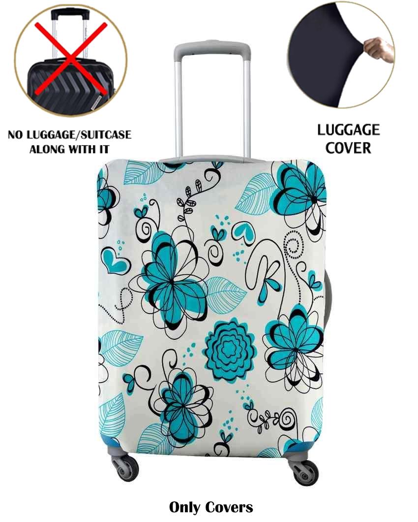 ONLY LUGGAGE COVER | Turquoise Polyester Stretchable Printed Protective Luggage Bag Cover