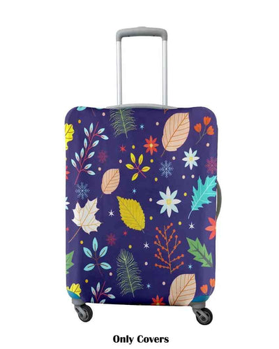 Purple Polyester Stretchable Printed Protective Luggage Bag Cover | ONLY LUGGAGE COVER