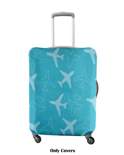 Elegant Blue Polyester Stretchable Printed Protective Luggage Bag Cover | ONLY LUGGAGE COVER