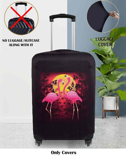 ONLY LUGGAGE COVER | Elegant Black Polyester Stretchable Printed Protective Luggage Bag Cover