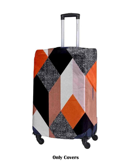 Orange Polyester Stretchable Printed Protective Luggage Bag Cover | ONLY LUGGAGE COVER