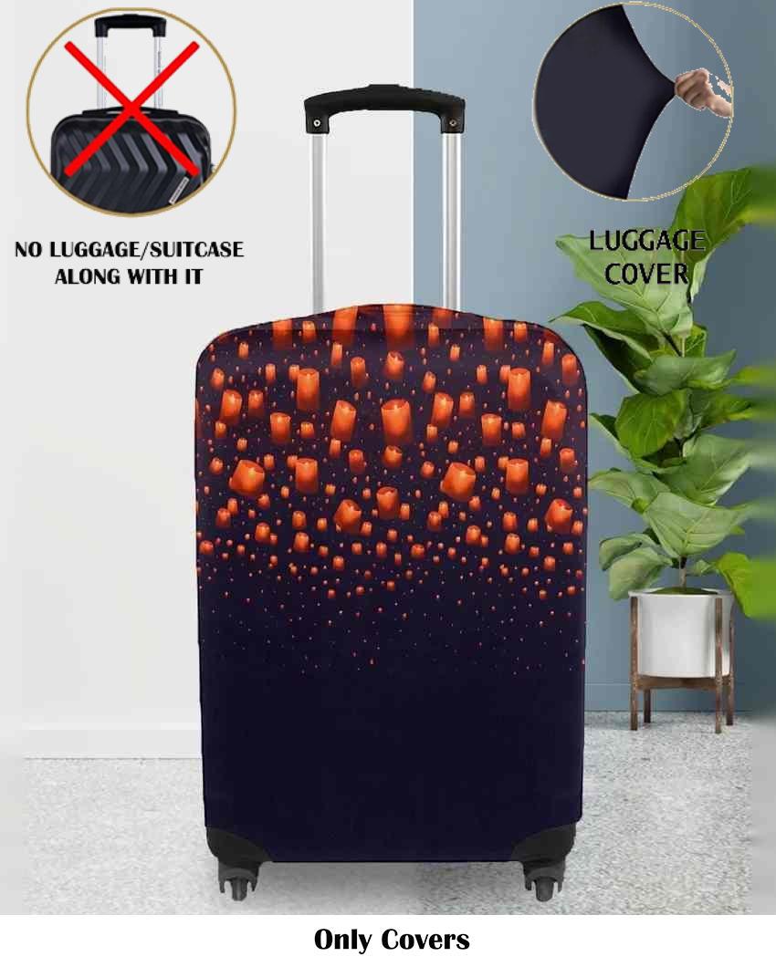 ONLY LUGGAGE COVER | Flexible Black Polyester Stretchable Printed Protective Luggage Bag Cover