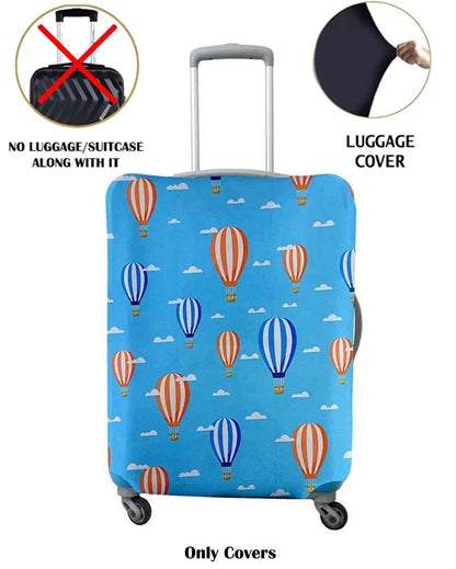 ONLY LUGGAGE COVER | Practical Light Blue Polyester Stretchable Printed Protective Luggage Bag Cover