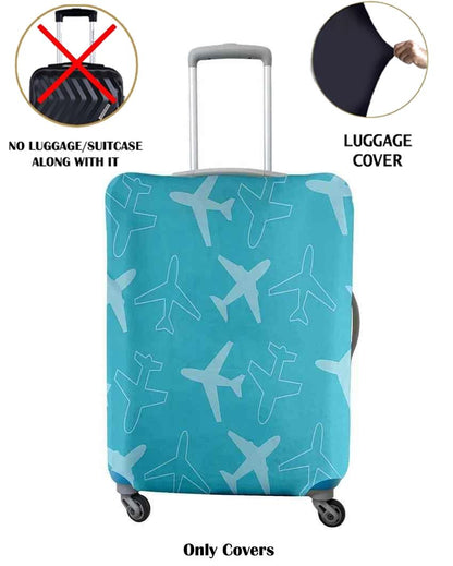 ONLY LUGGAGE COVER | Elegant Blue Polyester Stretchable Printed Protective Luggage Bag Cover