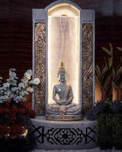 Slate Buddha Polyresin Water Fountain