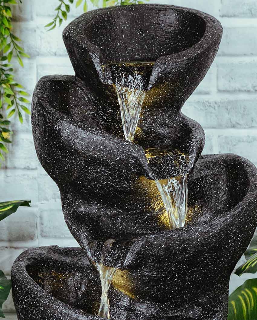 Stacked Pot Polyresin Water Fountain
