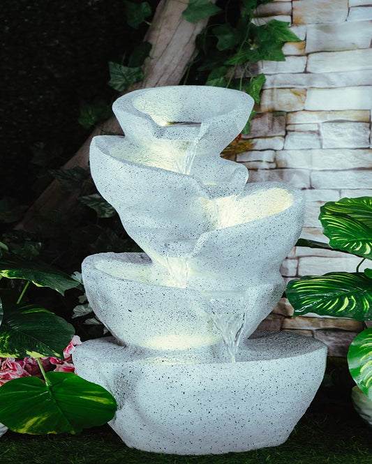 Stacked Pot Polyresin Water Fountain