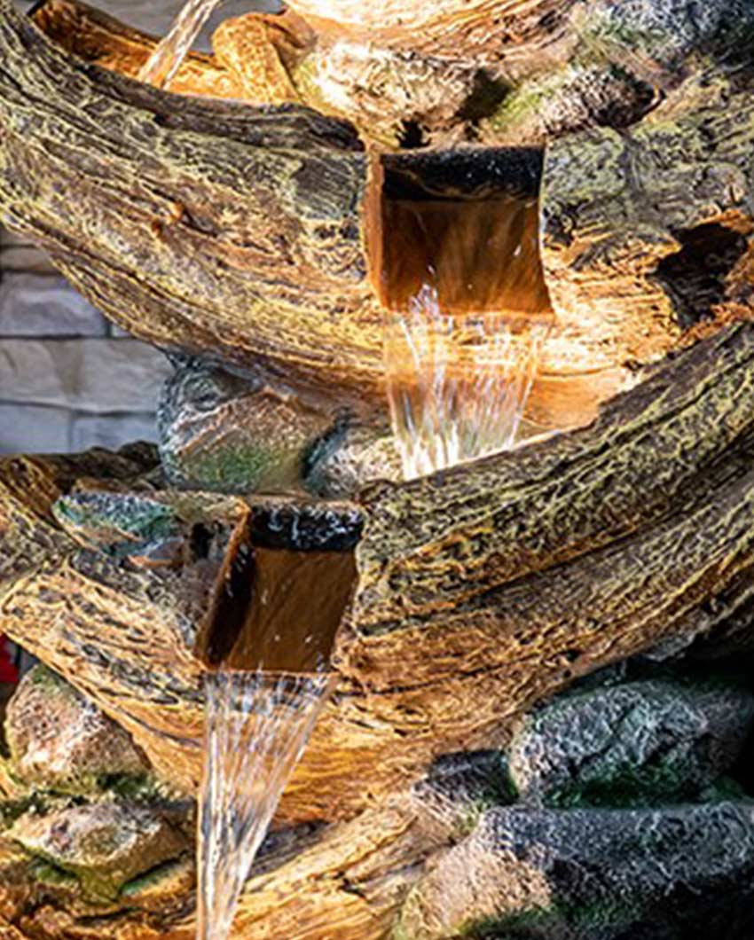 Resting Wood Stonefalls Wine Polyresin Water Fountain Grey