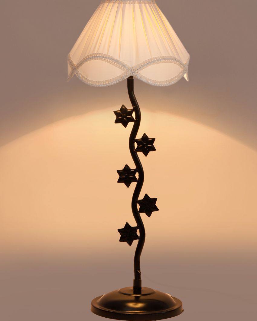 Classic Vintage Shade Iron Star Design Table Lamp | 12 x 25 inches