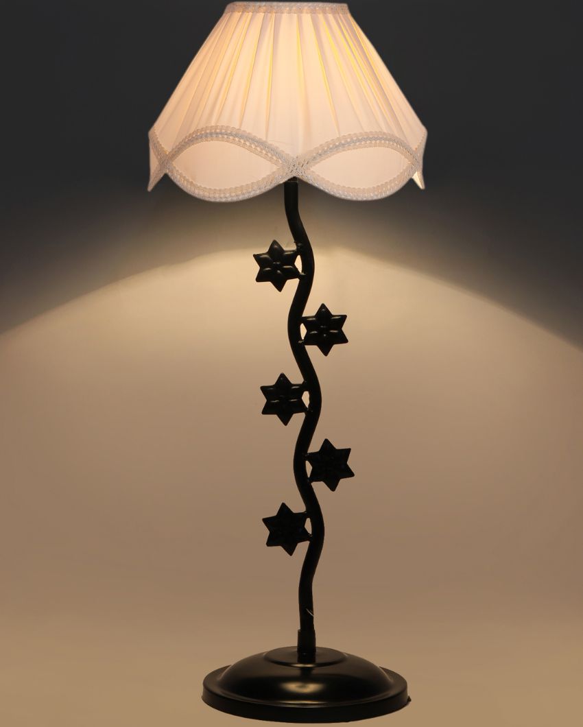 Classic Vintage Shade Iron Star Design Table Lamp | 12 x 25 inches