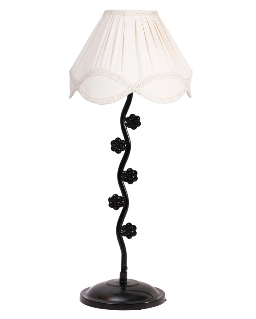 Classic Vintage Shade Iron Small Flower Design Table Lamp | 12 x 25 inches