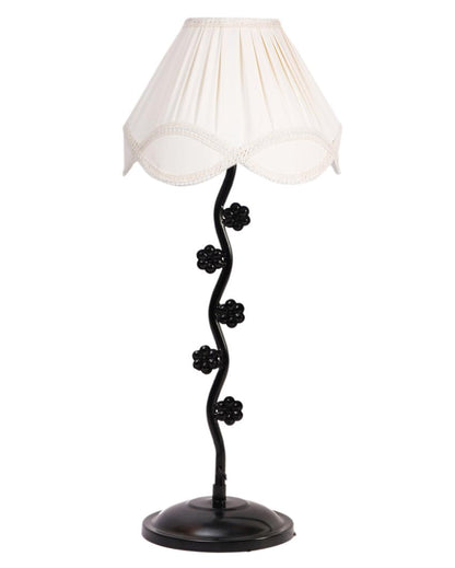 Classic Vintage Shade Iron Small Flower Design Table Lamp | 12 x 25 inches