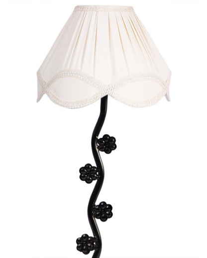 Classic Vintage Shade Iron Small Flower Design Table Lamp | 12 x 25 inches