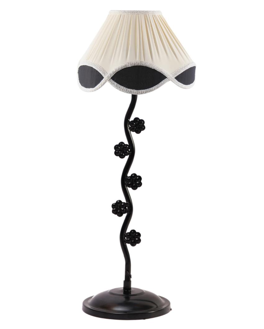 Vintage Shade Iron Small Flower Design Table Lamp | 12 x 25 inches