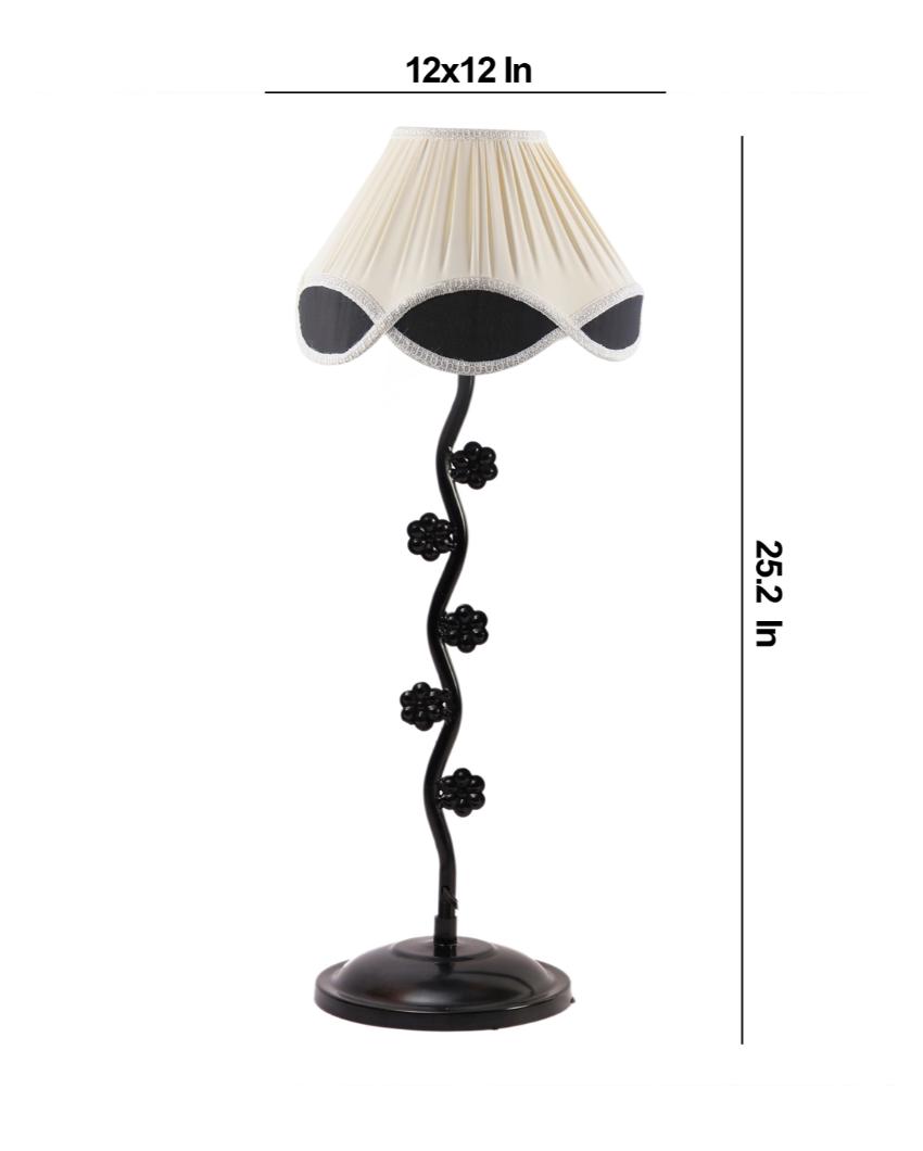 Vintage Shade Iron Small Flower Design Table Lamp | 12 x 25 inches