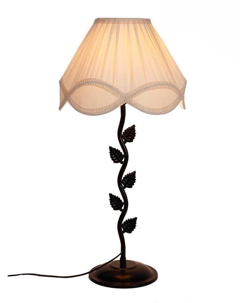 Vintage Shade Iron Leaf Design Table Lamp | 12 x 25 inches