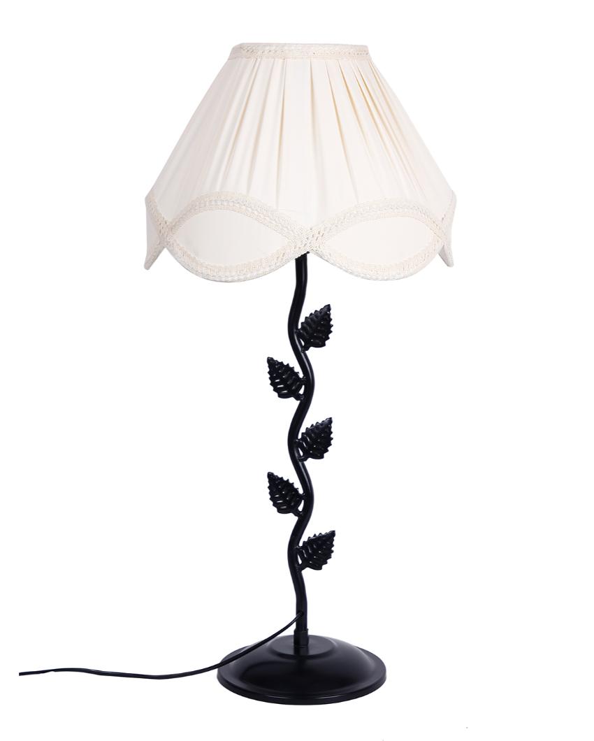 Vintage Shade Iron Leaf Design Table Lamp | 12 x 25 inches