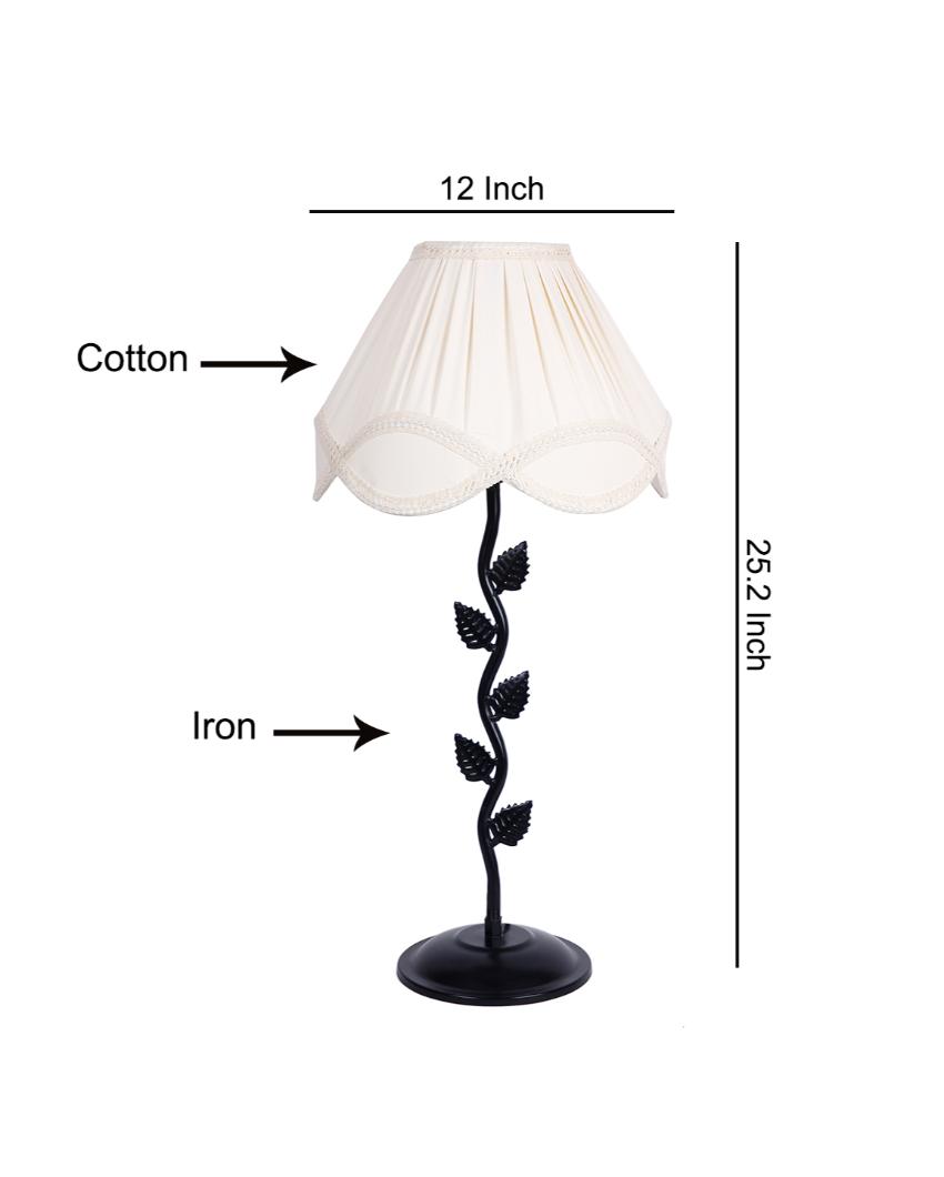 Vintage Shade Iron Leaf Design Table Lamp | 12 x 25 inches